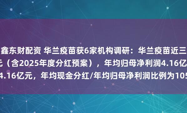 鑫东财配资 华兰疫苗获6家机构调研：华兰疫苗近三年累计派现13.13亿元（含2025年度分红预案），年均归母净利润4.16亿元，年均现金分红/年均归母净利润比例为105.14%（附调研问答）